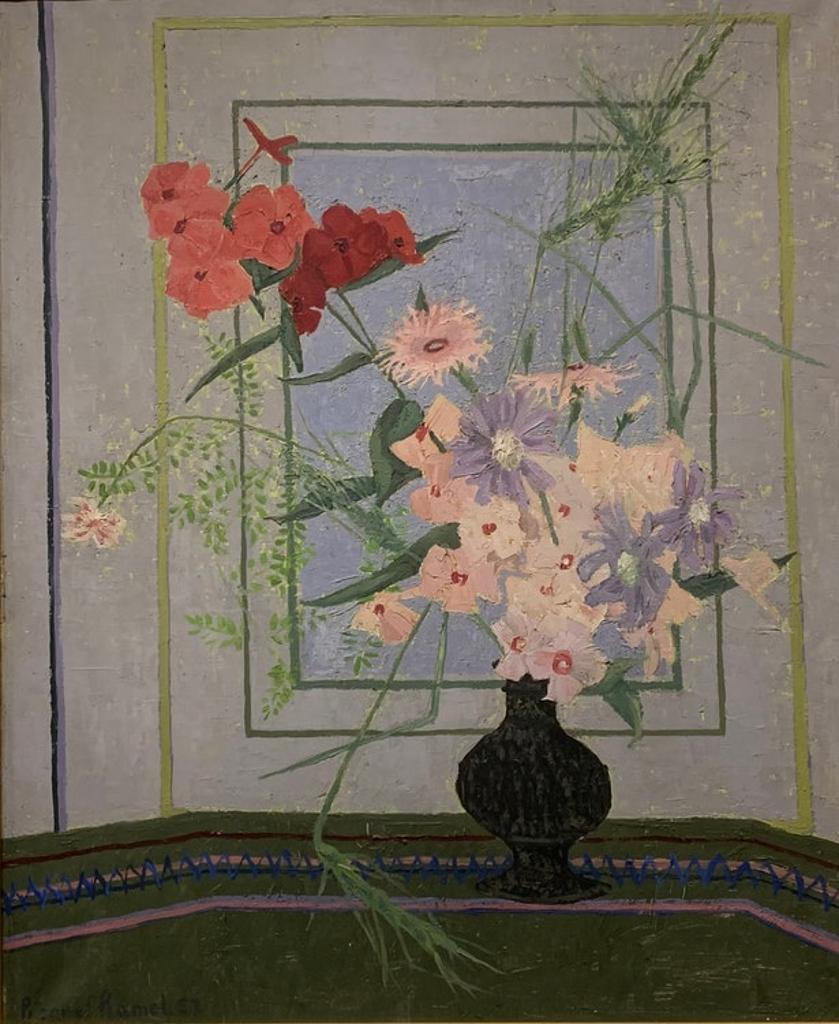 Pierre Ramel (1927-1997) - Phlox, oeillets, scabieuse herbes