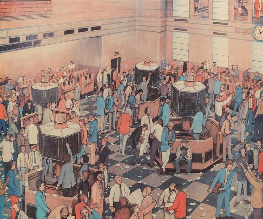 William Kurelek (1927-1977) - Light Trading Day, Toronto Stock Exchange