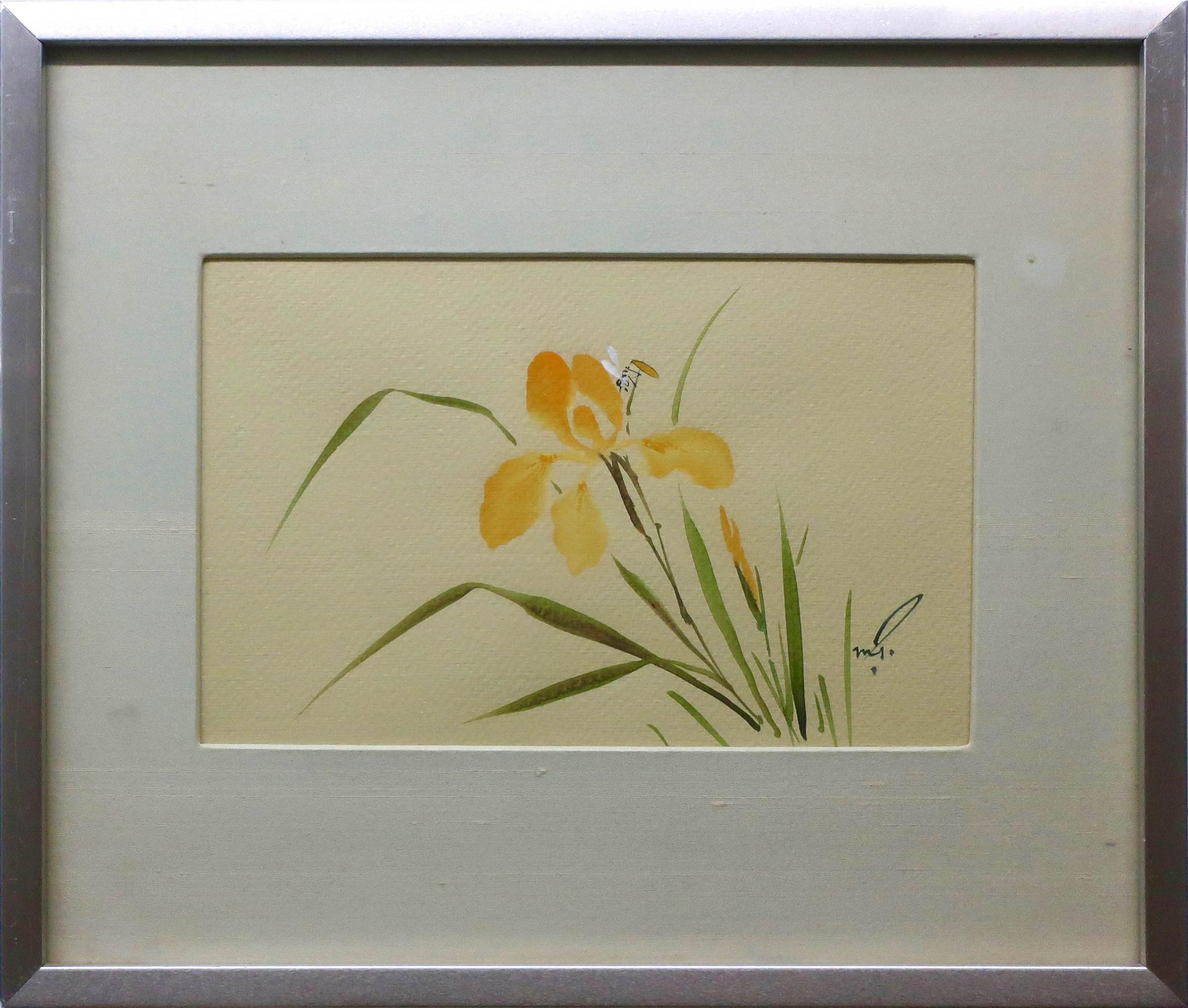 Marjorie Pigott (1904-1990) - Untitled (Orange Flower With Bee)