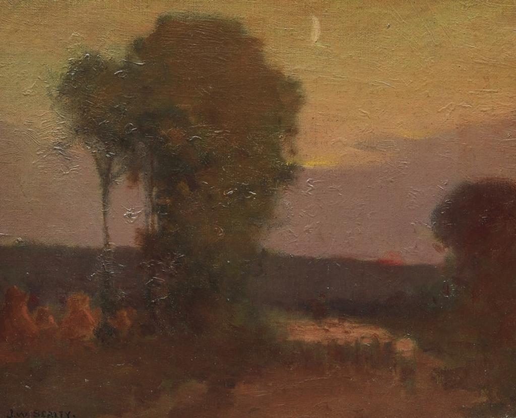 John William (J.W.) Beatty (1869-1941) - Waxing Moon at Dusk