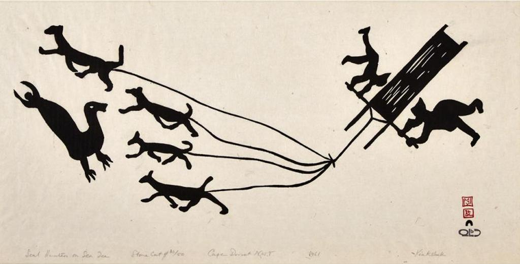 Kiakshuk (1886-1966) - Seal Hunters On Sea Ice