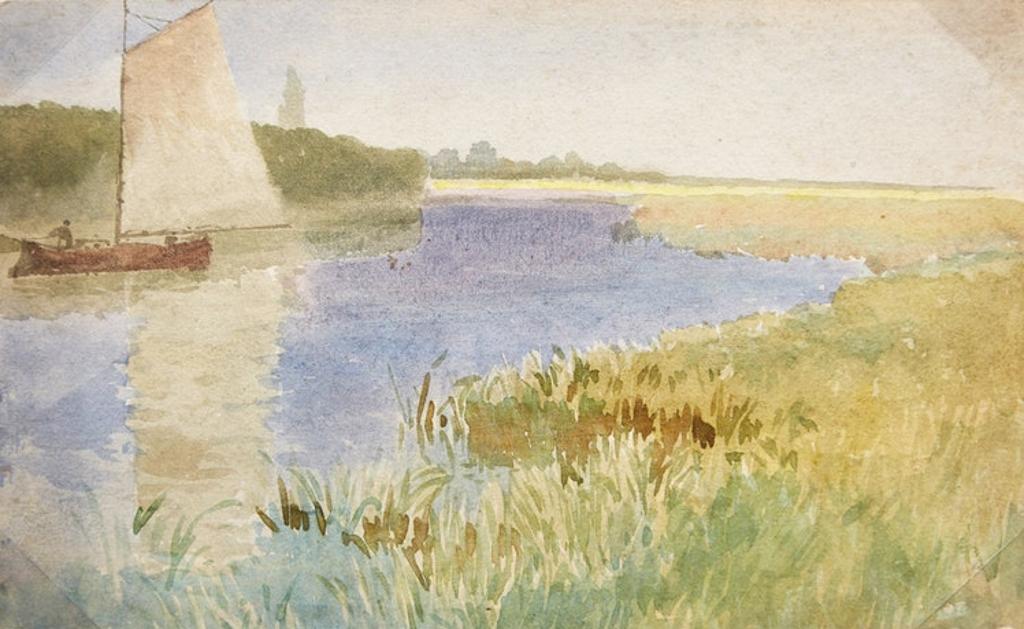 Frederic Martlett Bell-Smith (1846-1923) - Sailboat on a River