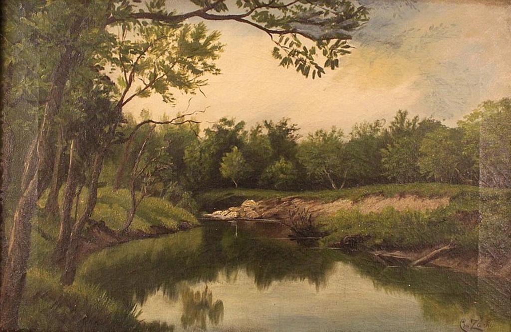 Christian Pedaer Morch Zacho (1843-1913) - Untitled - River Landscape