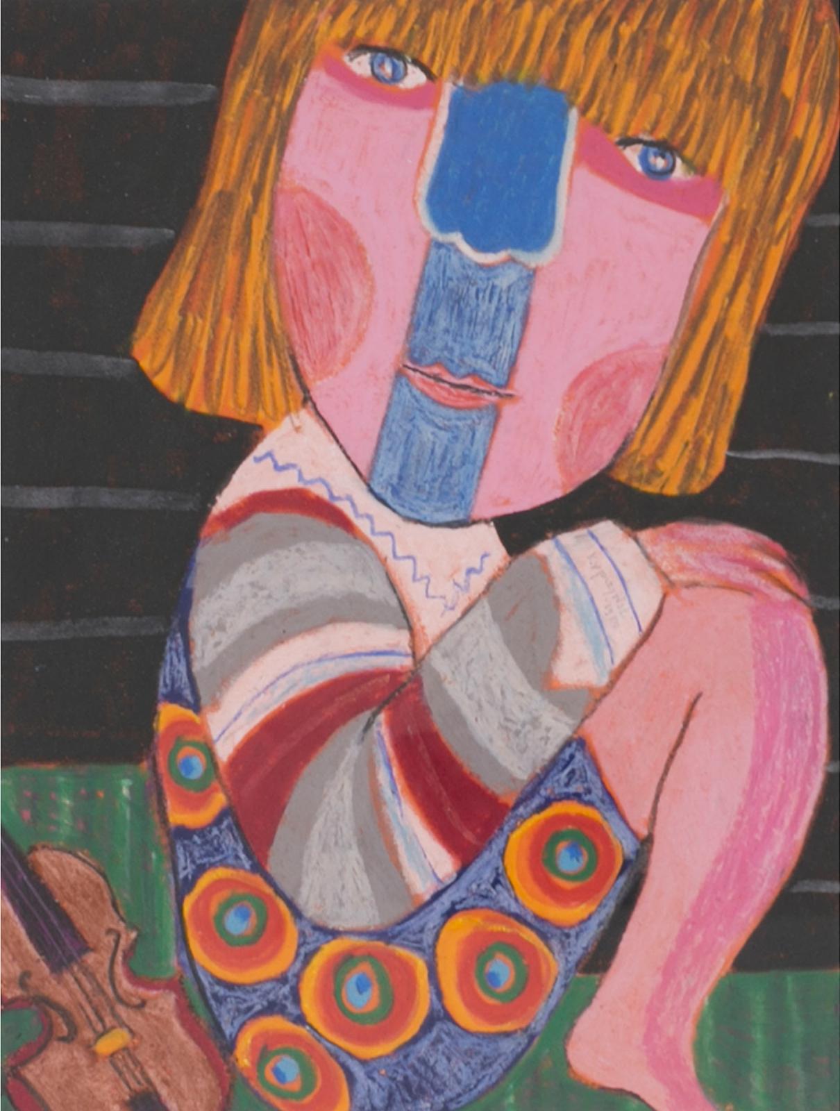 Zbigniew Stanley Kupczynski (1928-2024) - Untitled (Girl With Violin), 1989