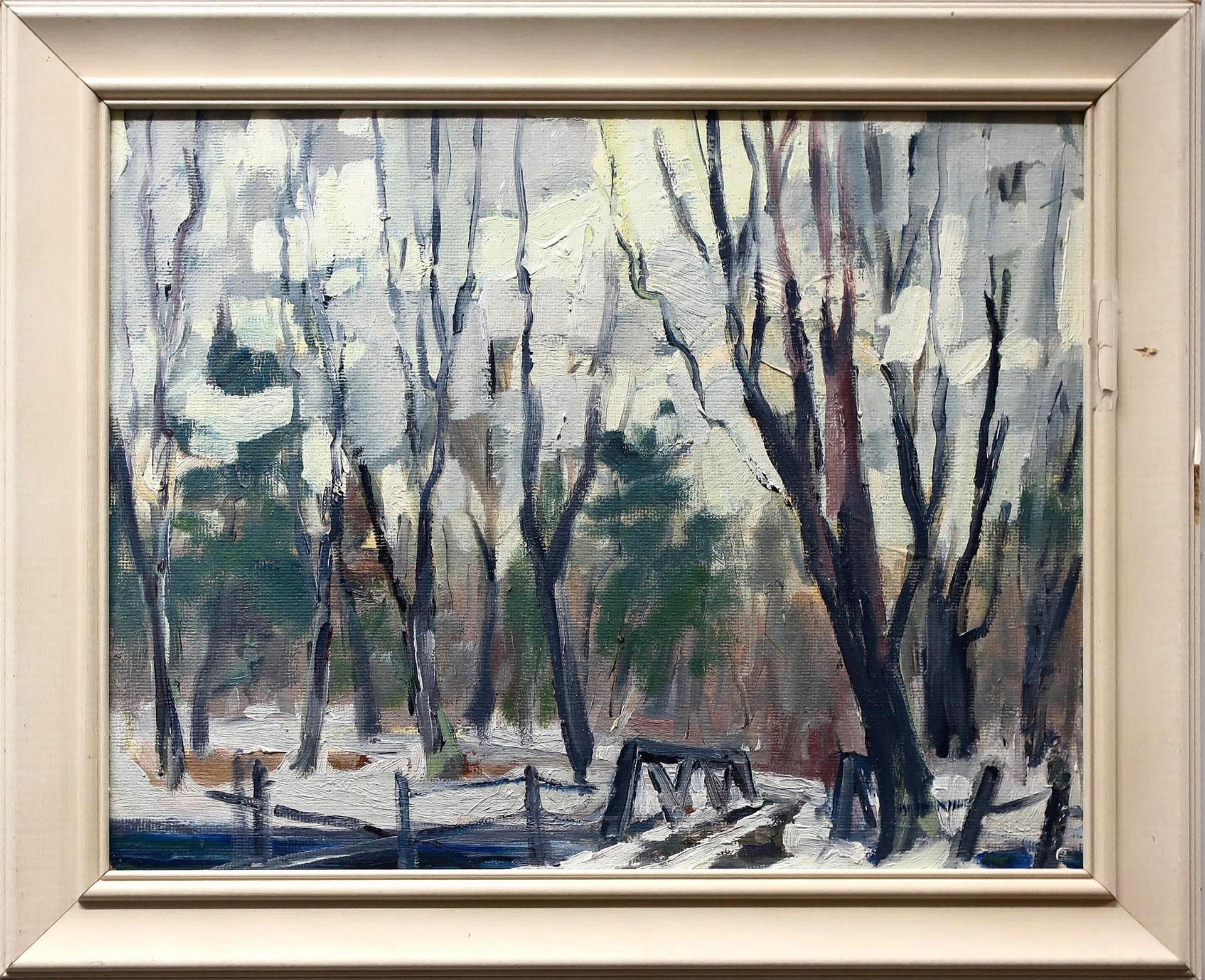 Jeff Miller (1931) - Untitled (Winter Scene With Bridge)