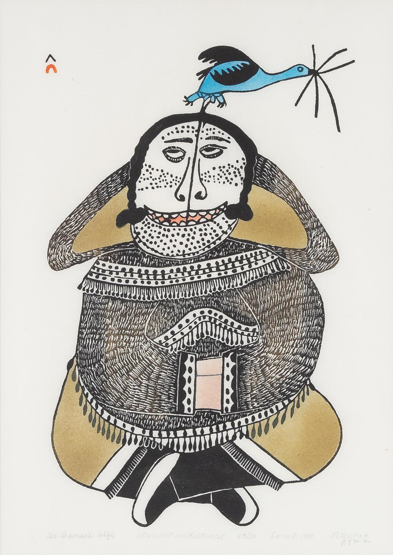 Pitseolak Ashoona (1904-1983) - The Shaman's Wife