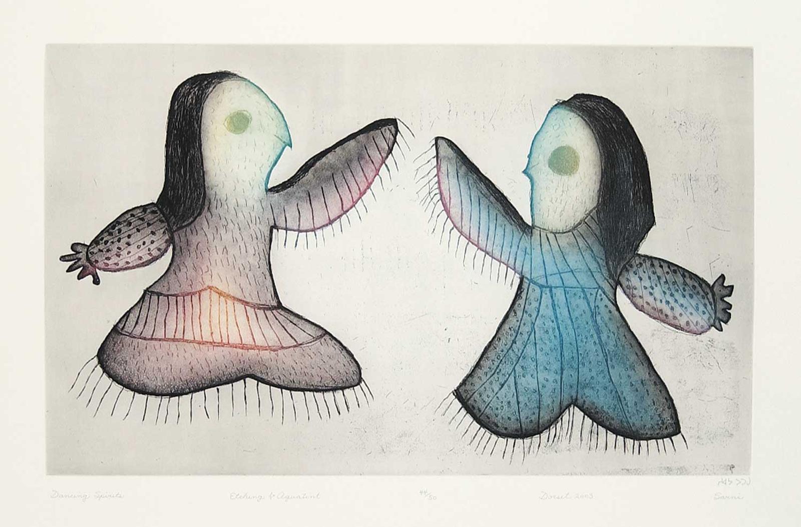 Pootoogook (1887-1958) - Dancing Spirits #44/50