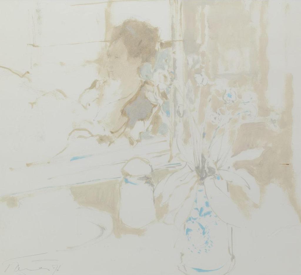 Peter (Alfred) Harris (1932-1993) - Still Life With Flowers & Figure