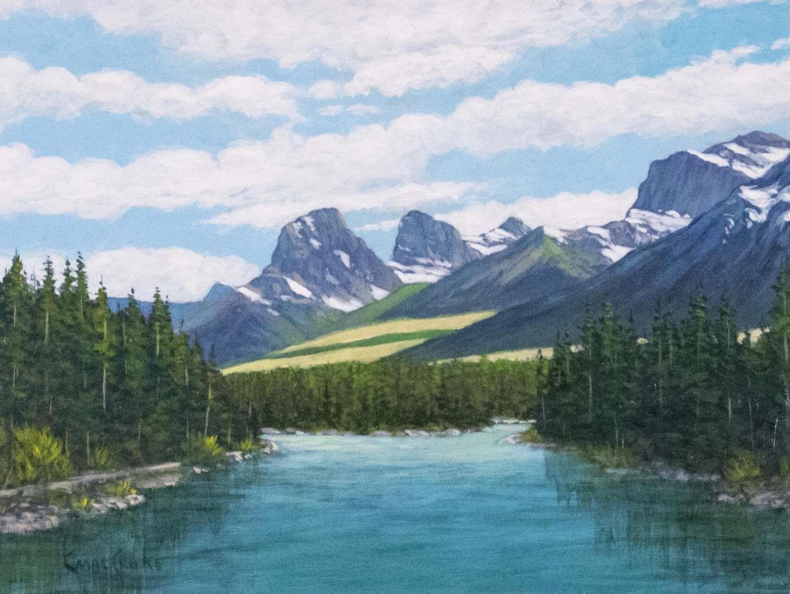 Chris MacClure (1943) - Bow River, 3 Sisters