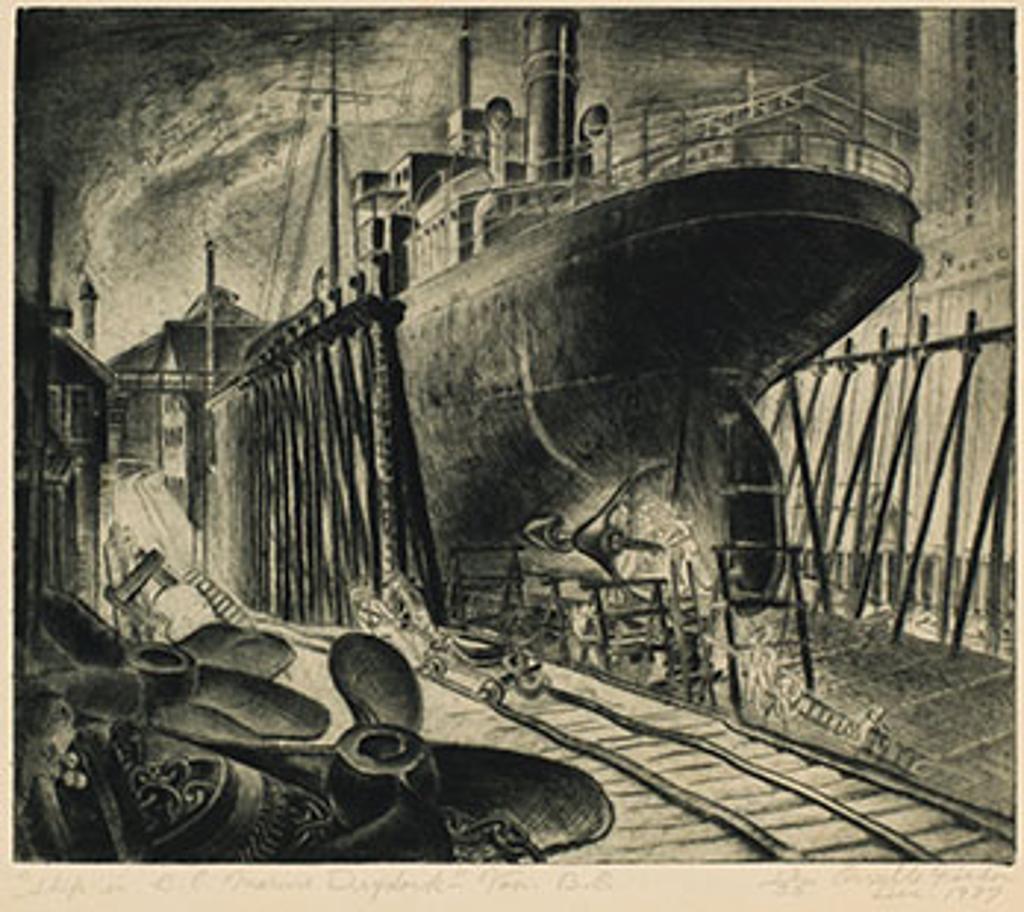 Orville Norman Fisher (1911-1999) - Ship in BC Marine Drydock