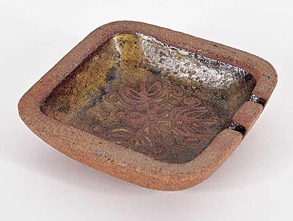 Edward Drahanchuk (1939) - Untitled - Brown Floral Pattern Ashtray