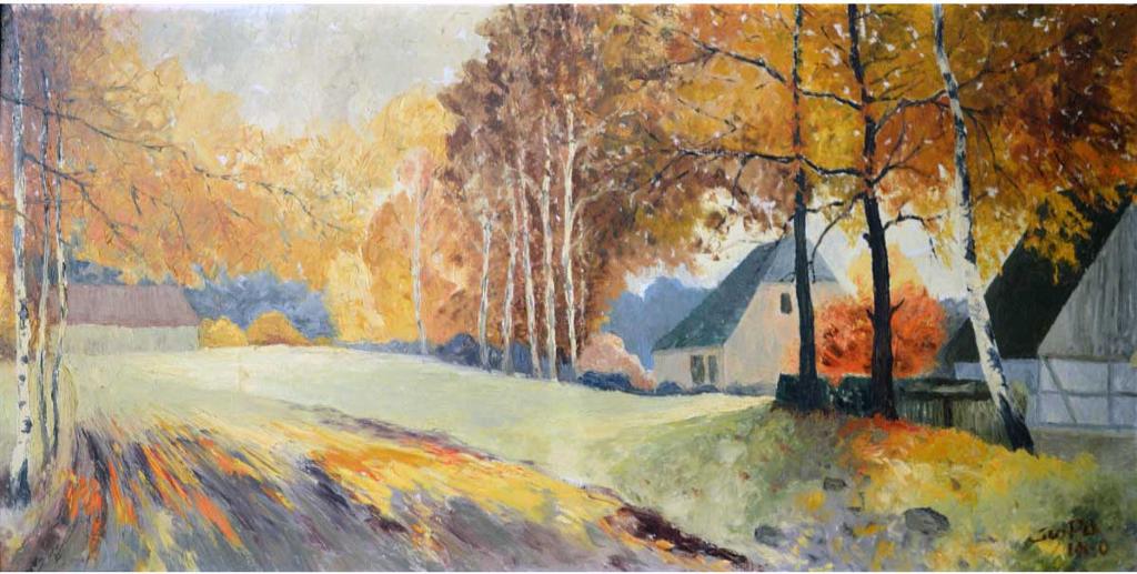 Xxth C. European - Village beside a forest path