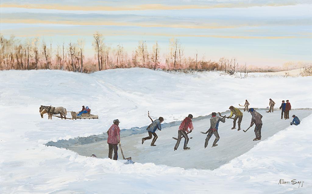Allen Fredrick Sapp (1929-2015) - People Watching Hockey Game