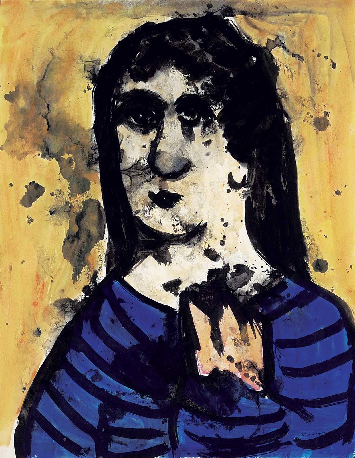 John Harold Thomas Snow (1911-2004) - Untitled - Woman with Blue Shawl