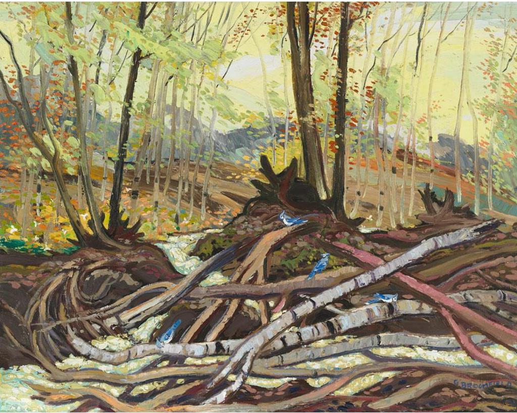 Adolphus George Broomfield (1906-1992) - Blue Jays In Spring, Clarkson, (Jalna Woods), 1962