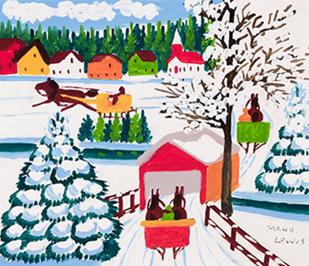 Maud Kathleen Lewis (1903-1970) - Covered Bridge in Winter