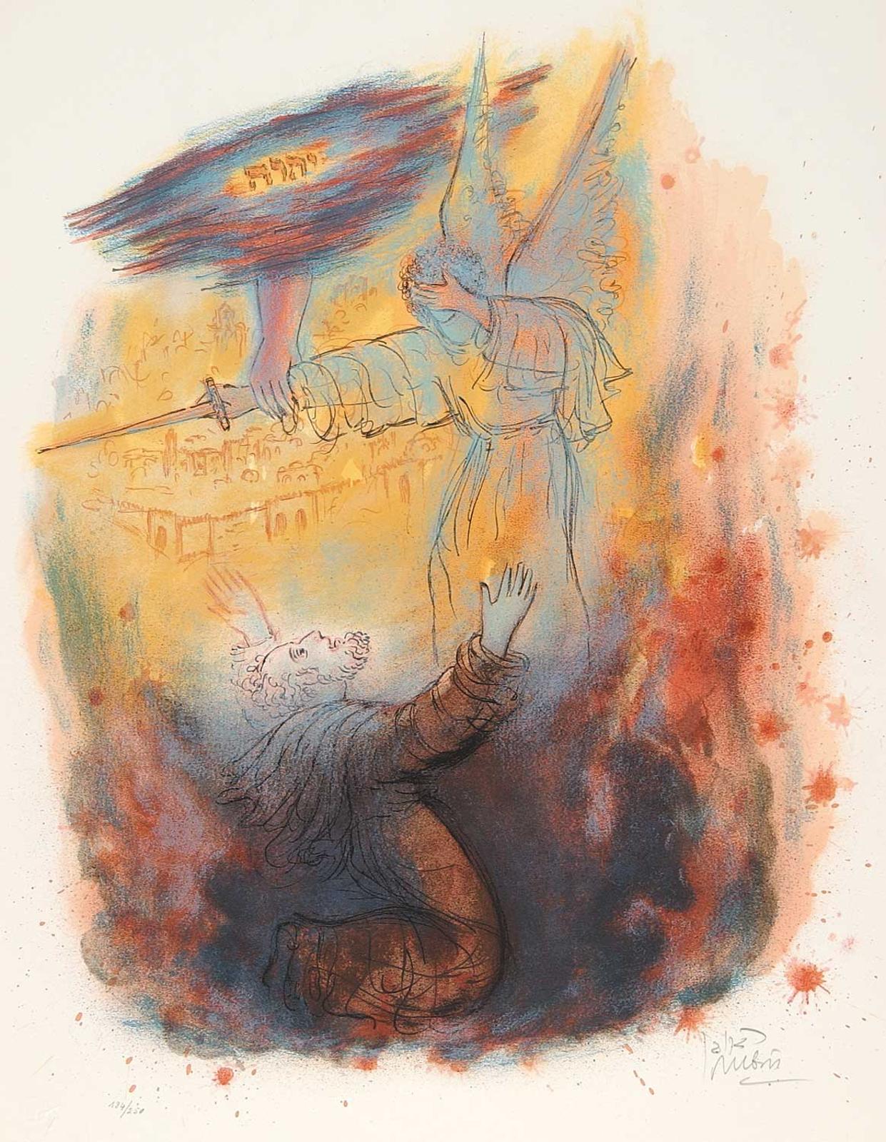 Reuven Rubin (1893-1974) - And God Sent and Angel unto Jeruselum... #194/250