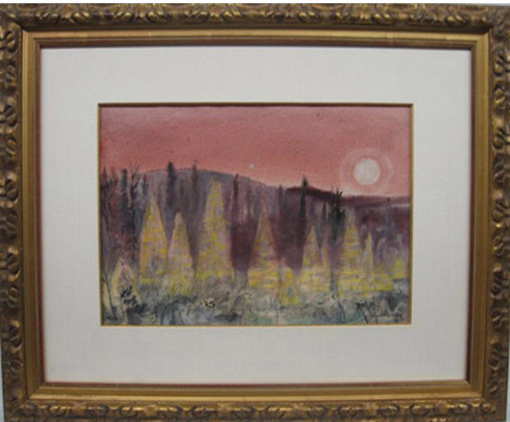 William (Will) Abernethy Ogilvie (1901-1989) - Tamarac In Moonlight, Algonquin