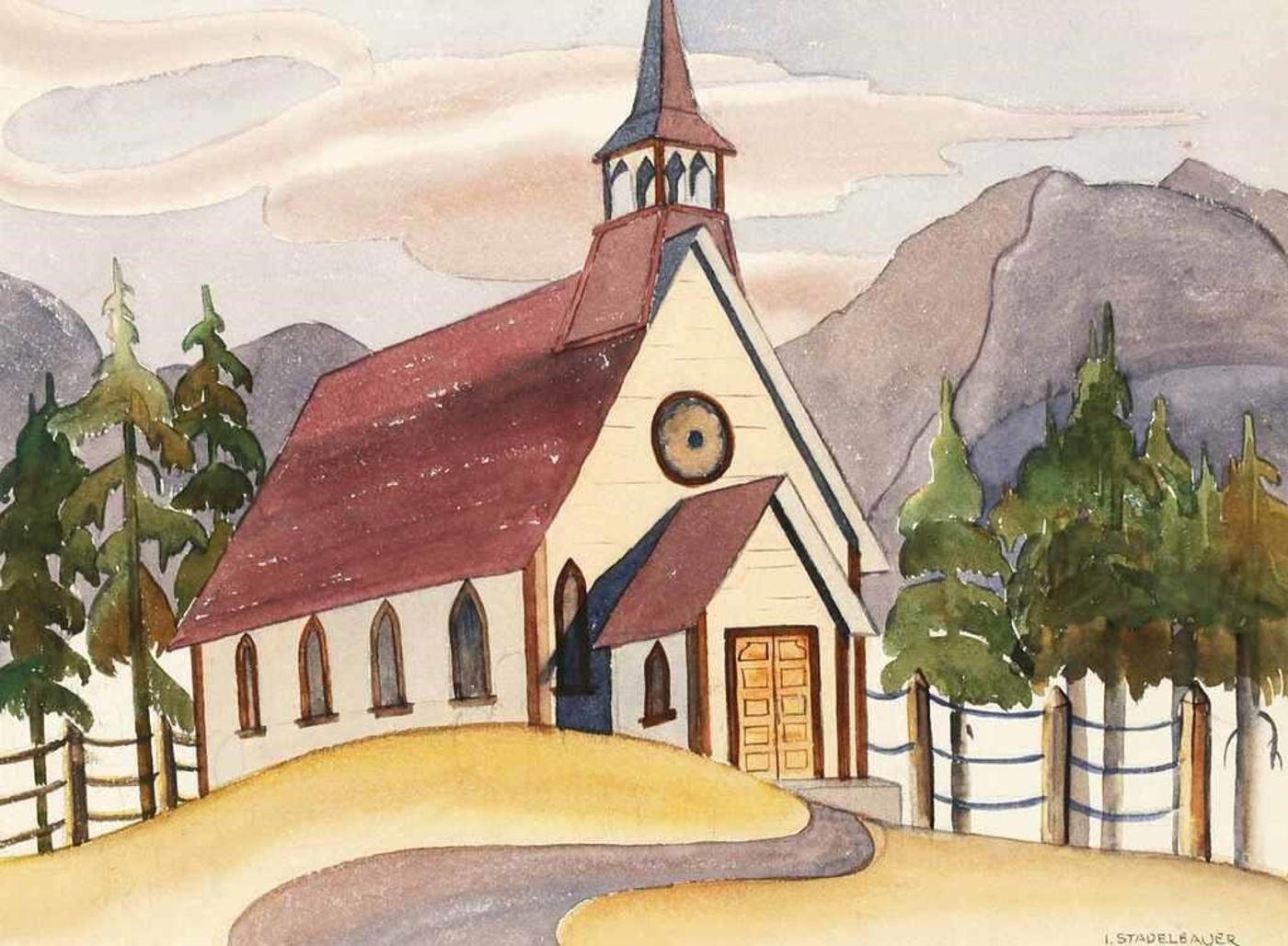 Isabel Stadelbauer (1909-2004) - Church At Canmore, St. Michaels