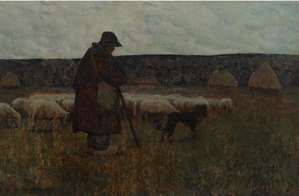 Clarence Alphonse Gagnon (1881-1942) - A Shepherd And His Flock