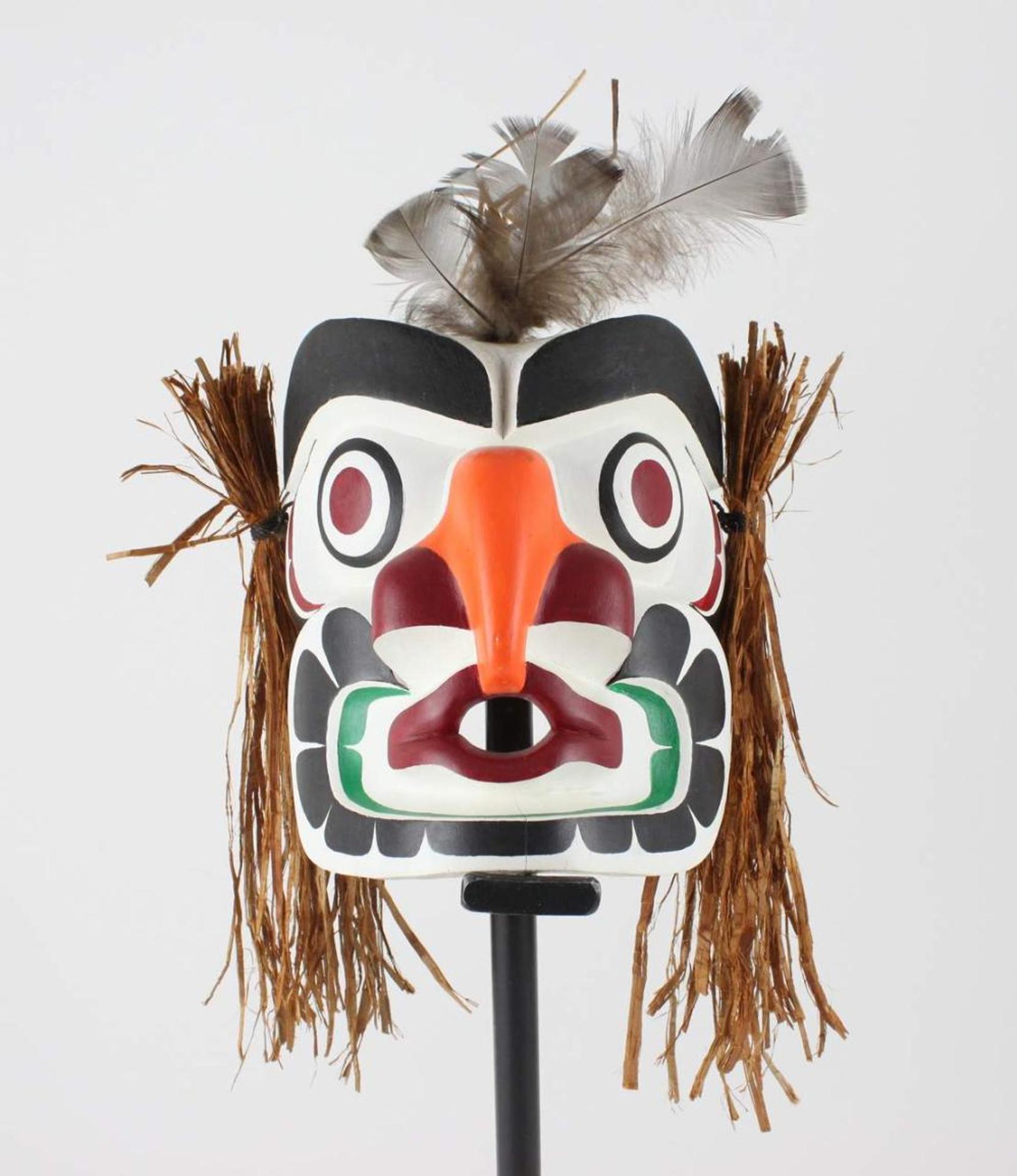 Vincent Moon - a carved and polychromed Grouse mask