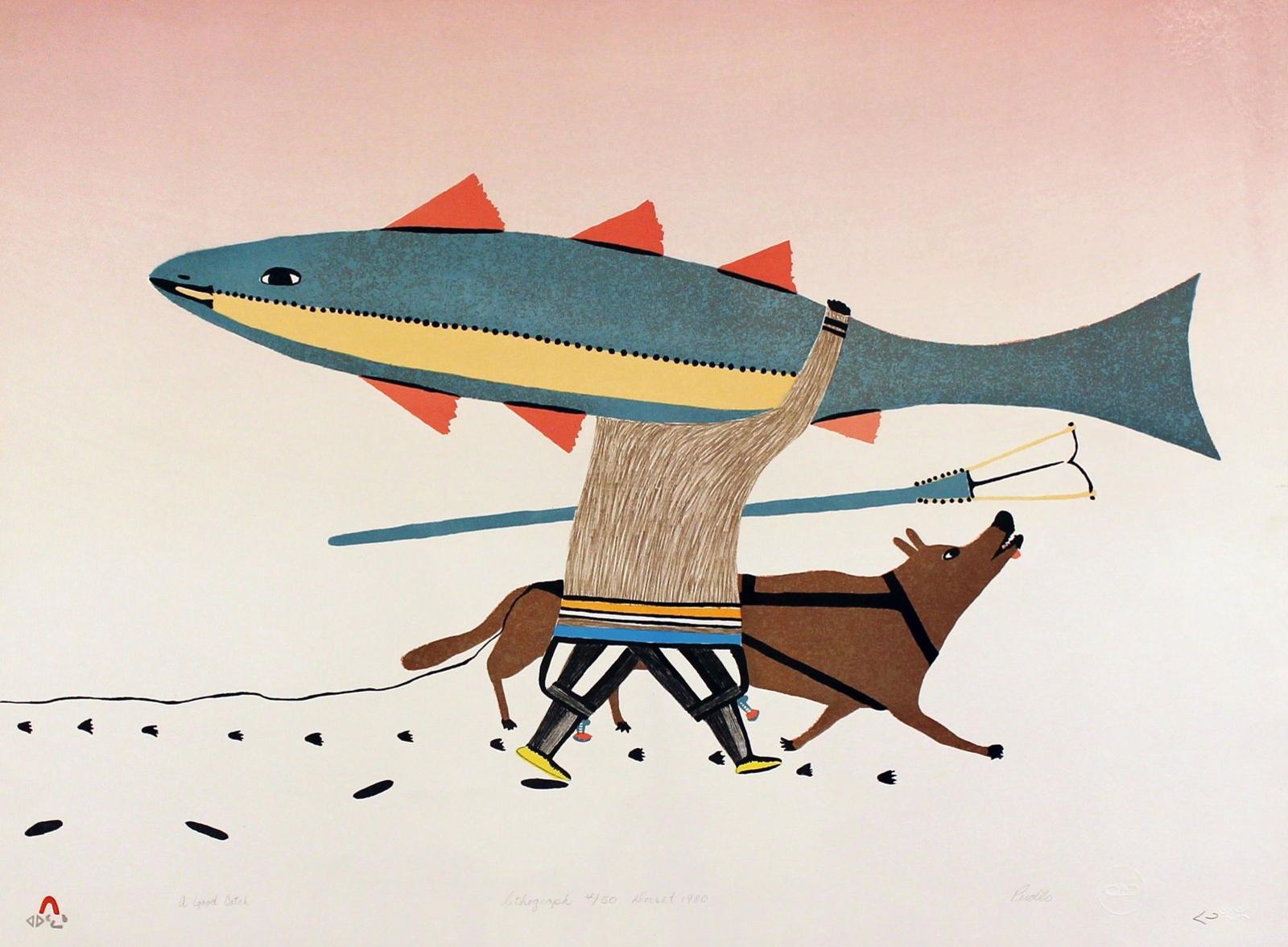 Pudlo Pudlat (1916-1992) - A Good Catch; 1980