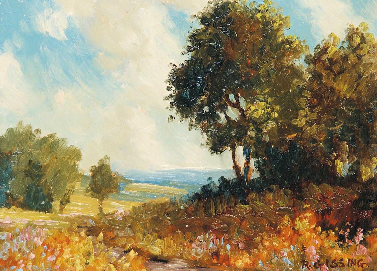 Roland Gissing (1895-1967) - Larkspur and Paint Brush