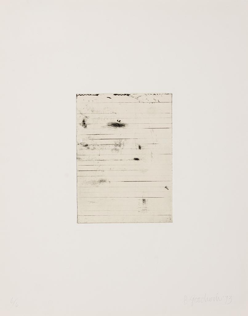 Betty Roodish Goodwin (1923-2008) - Note with Lines