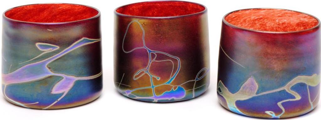 Robert D.M. Held (1943) - Untitled - Three Iridescent Tumblers