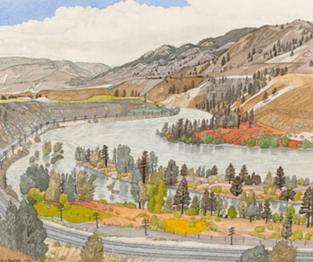 Edward John (E. J.) Hughes (1913-2007) - The Thompson River, from Walhachin