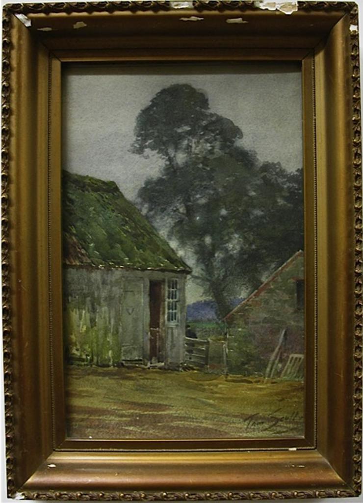 Tom Scott (1859-1927) - Figure Outside A Barn