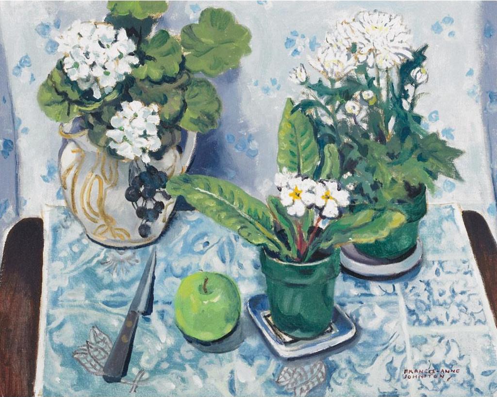 Frances Anne Johnston (1910-1987) - White Flowers With Apple