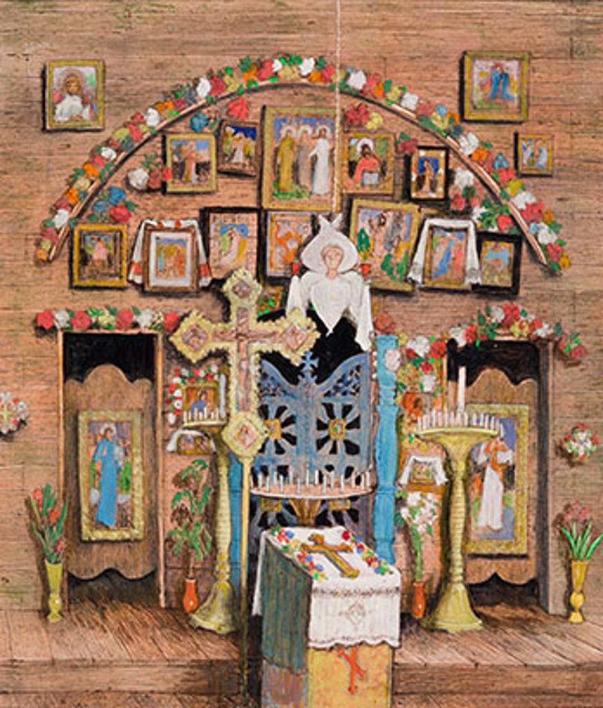 William Kurelek (1927-1977) - Chipman Church (Interior)