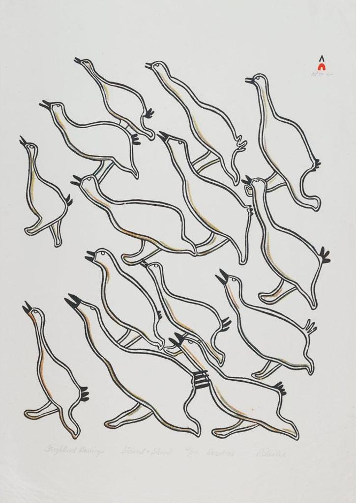 Pitseolak Ashoona (1904-1983) - Frightened Goslings