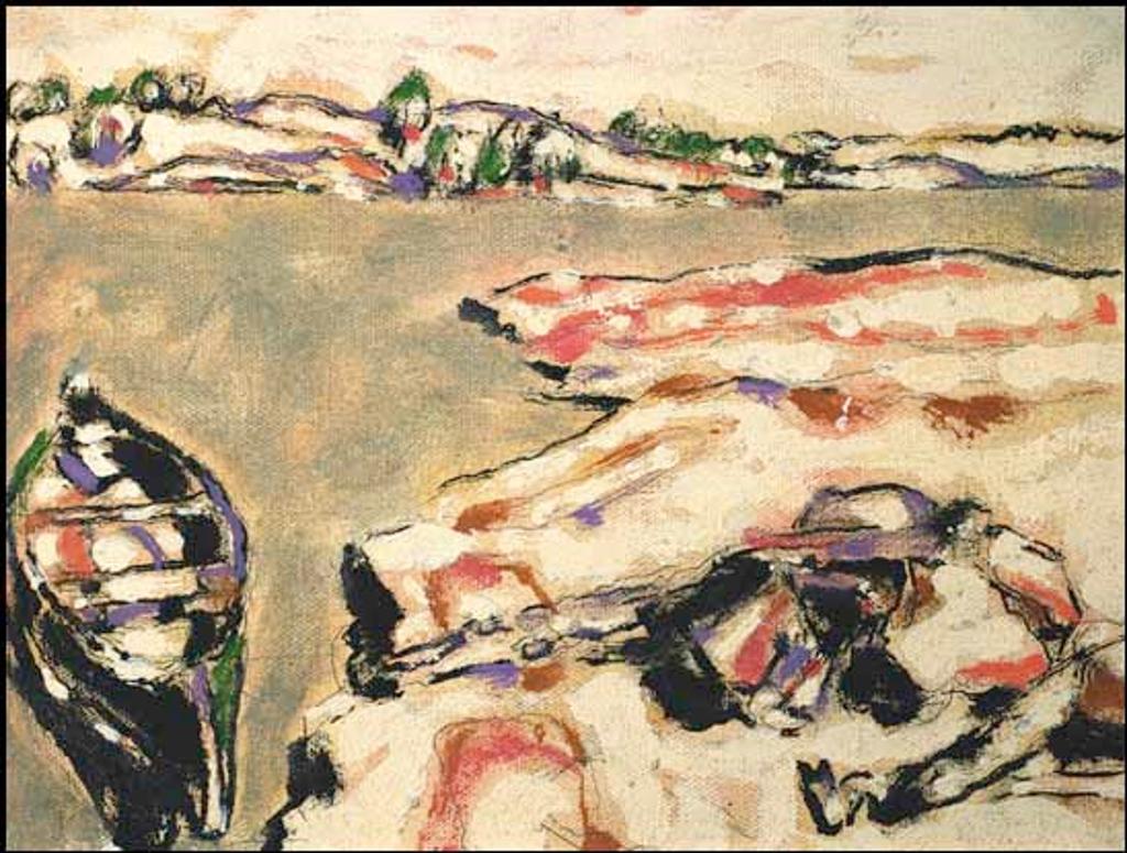 David Browne Milne (1882-1953) - Canoe and Fireplace, Six Mile Lake, Ontario