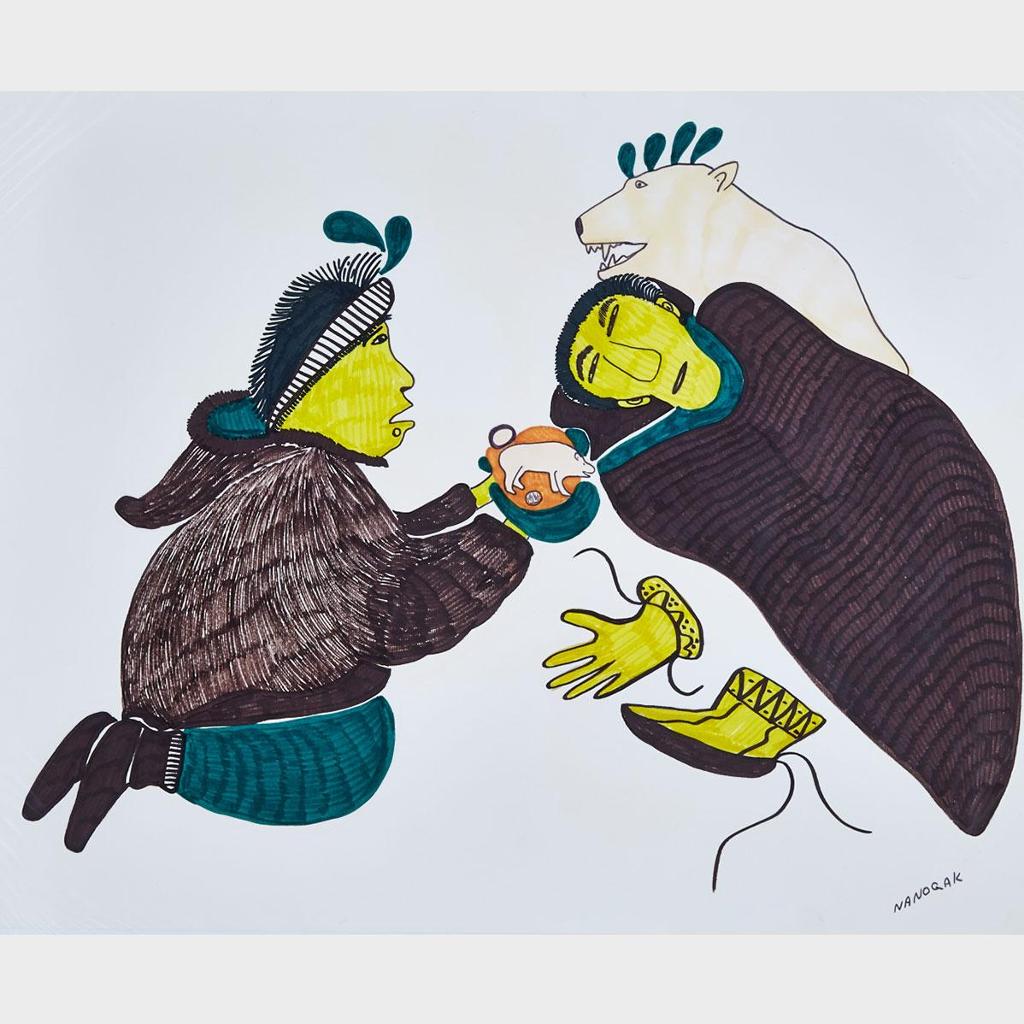 Agnes Nanogak (1925-2001) - Untitled (The Dying Shaman)
