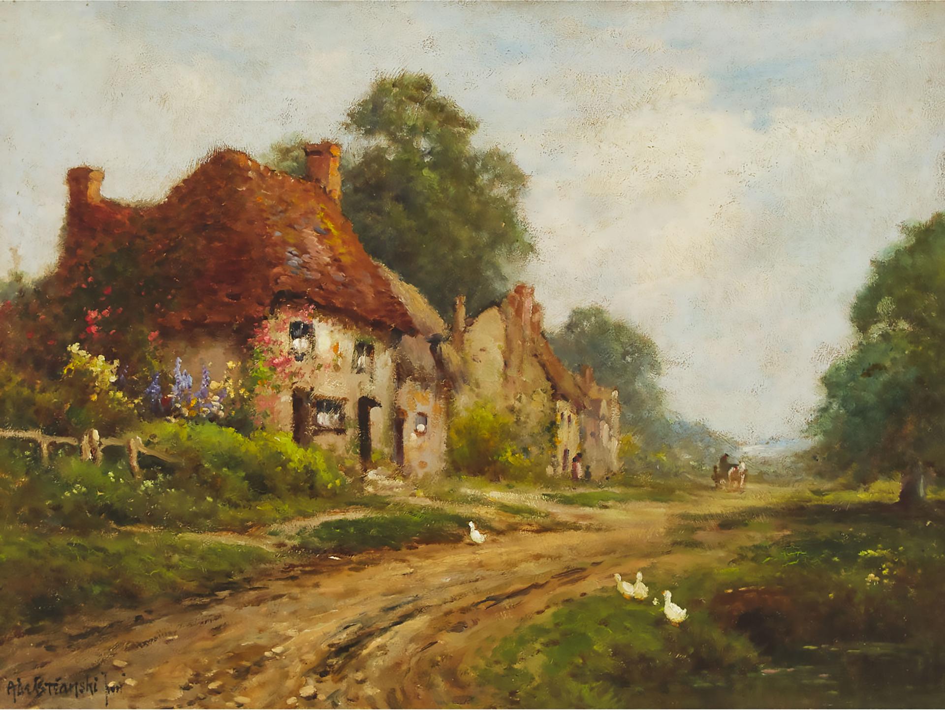 Alfred Fontville de [Junior] Breanski (1877-1957) - The End Of The Village, Crowmarsh, Oxon, 1916