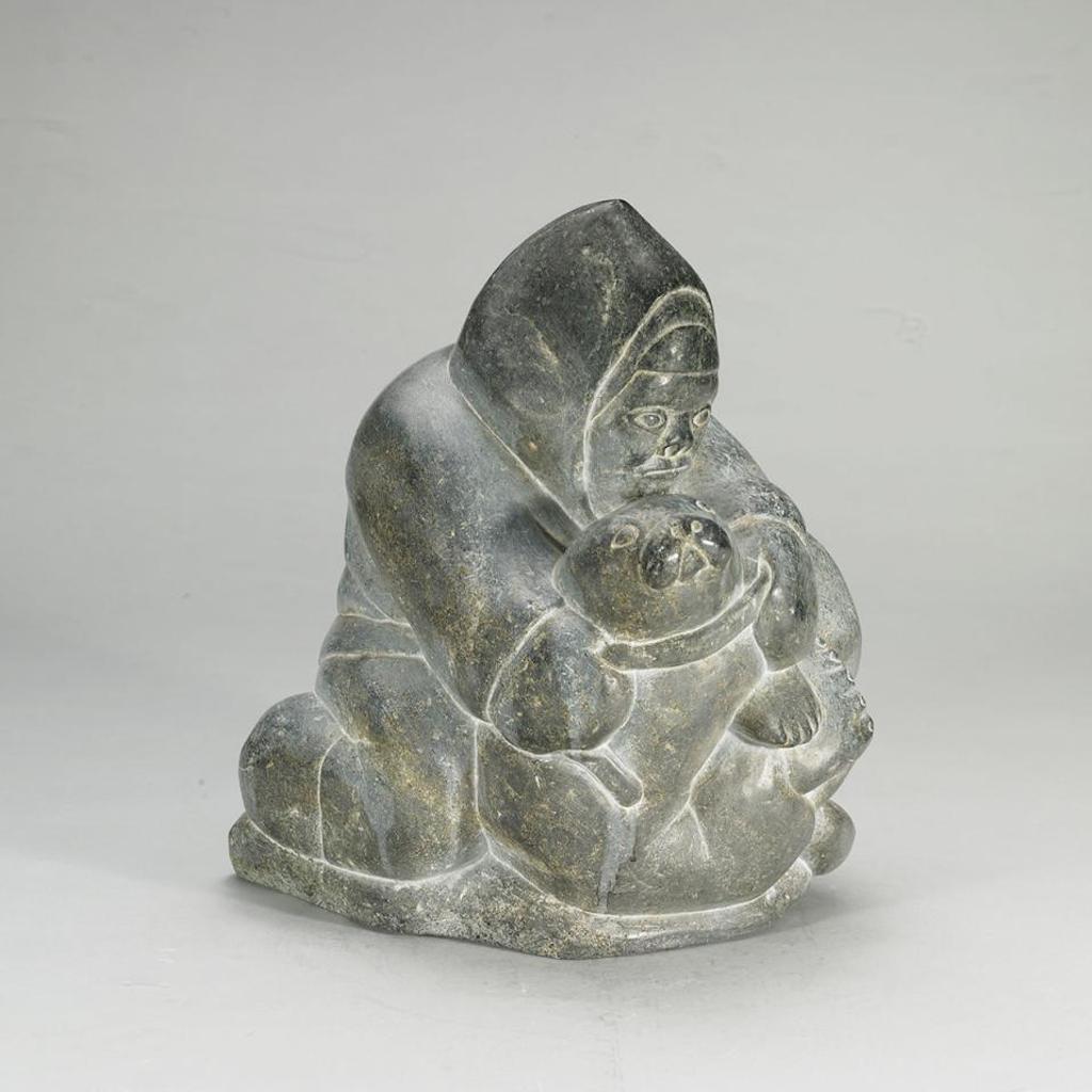 Eli Elijassiapik (1936) - Seated Hunter  With Seal