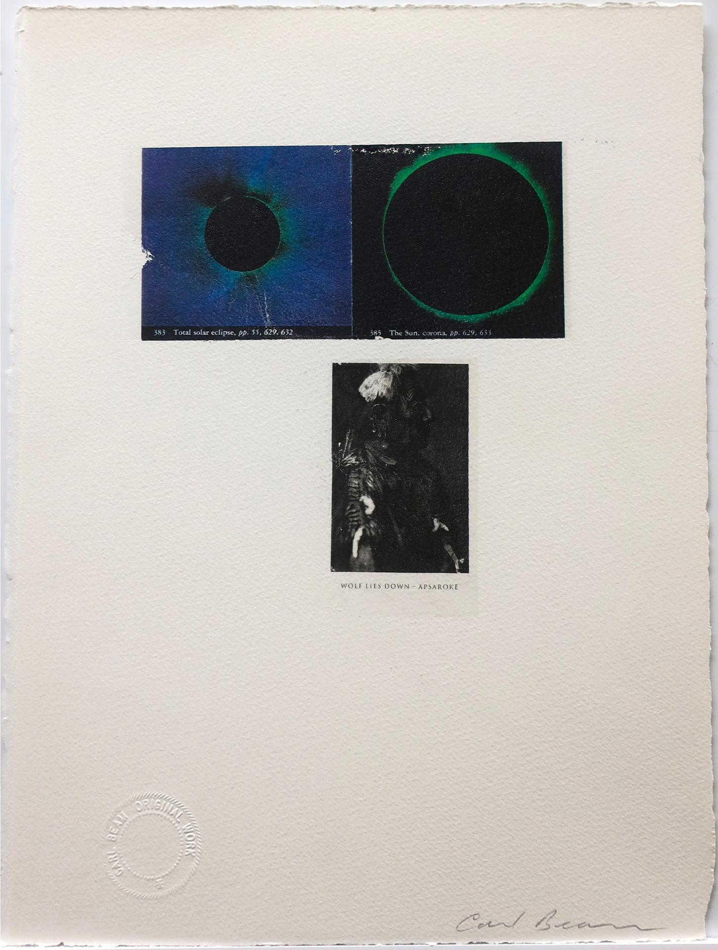 Carl Beam (1943-2005) - Total Solar Eclipse/The Sun/Wolf Lies Down - Apsaroke