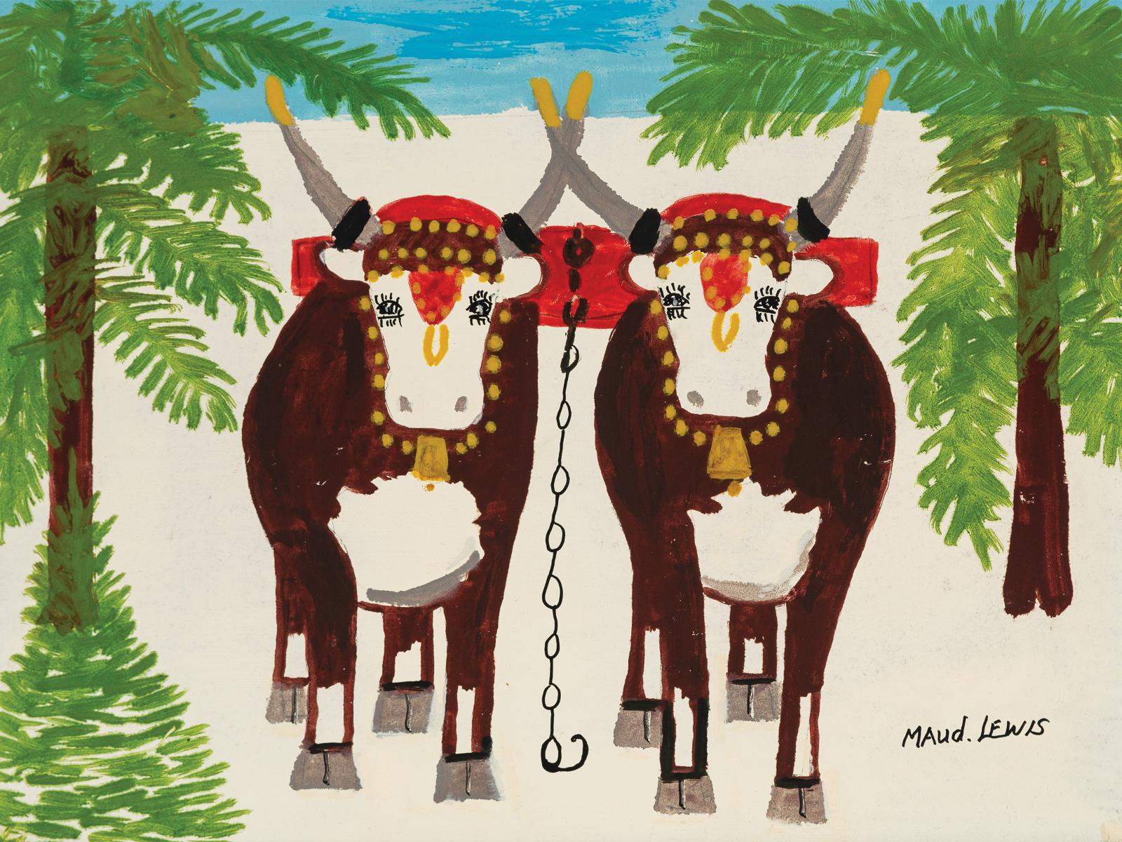Maud Kathleen Lewis (1903-1970) - Oxen