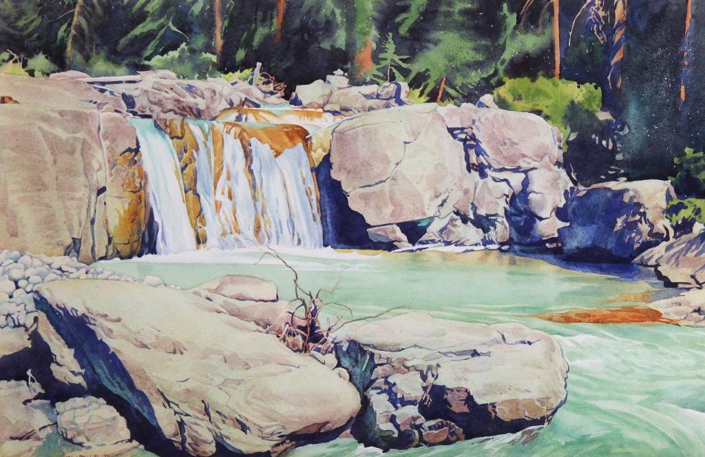 Walter Joseph (W.J.) Phillips (1884-1963) - Falls Near The Icefields; 1950