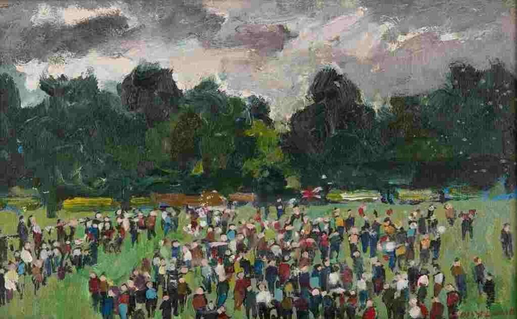 Molly Joan Lamb Bobak (1922-2014) - The Royal Visit to Hartland (Princess Anne)