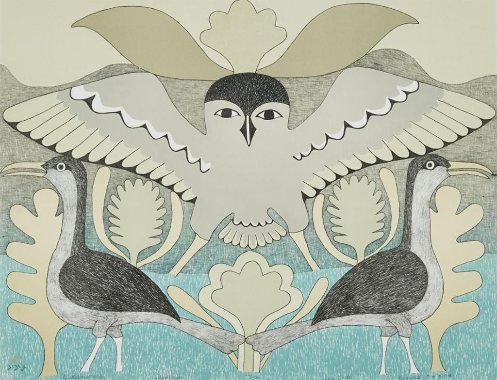 Kenojuak Ashevak (1927-2013) - Bird Landscape