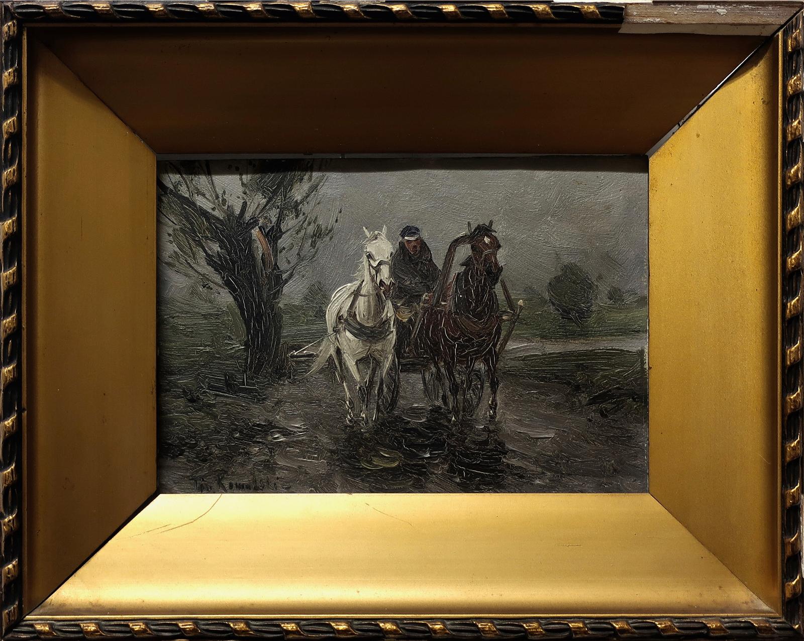 Tadeusz Kowalski - Horse Drawn Cart On A Grey Day