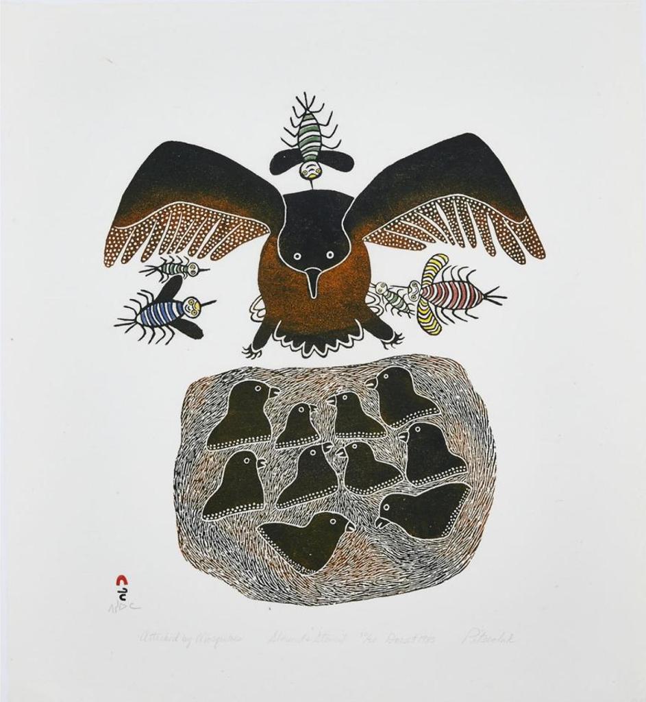 Pitseolak Ashoona (1904-1983) - Attacked By Mosquitos