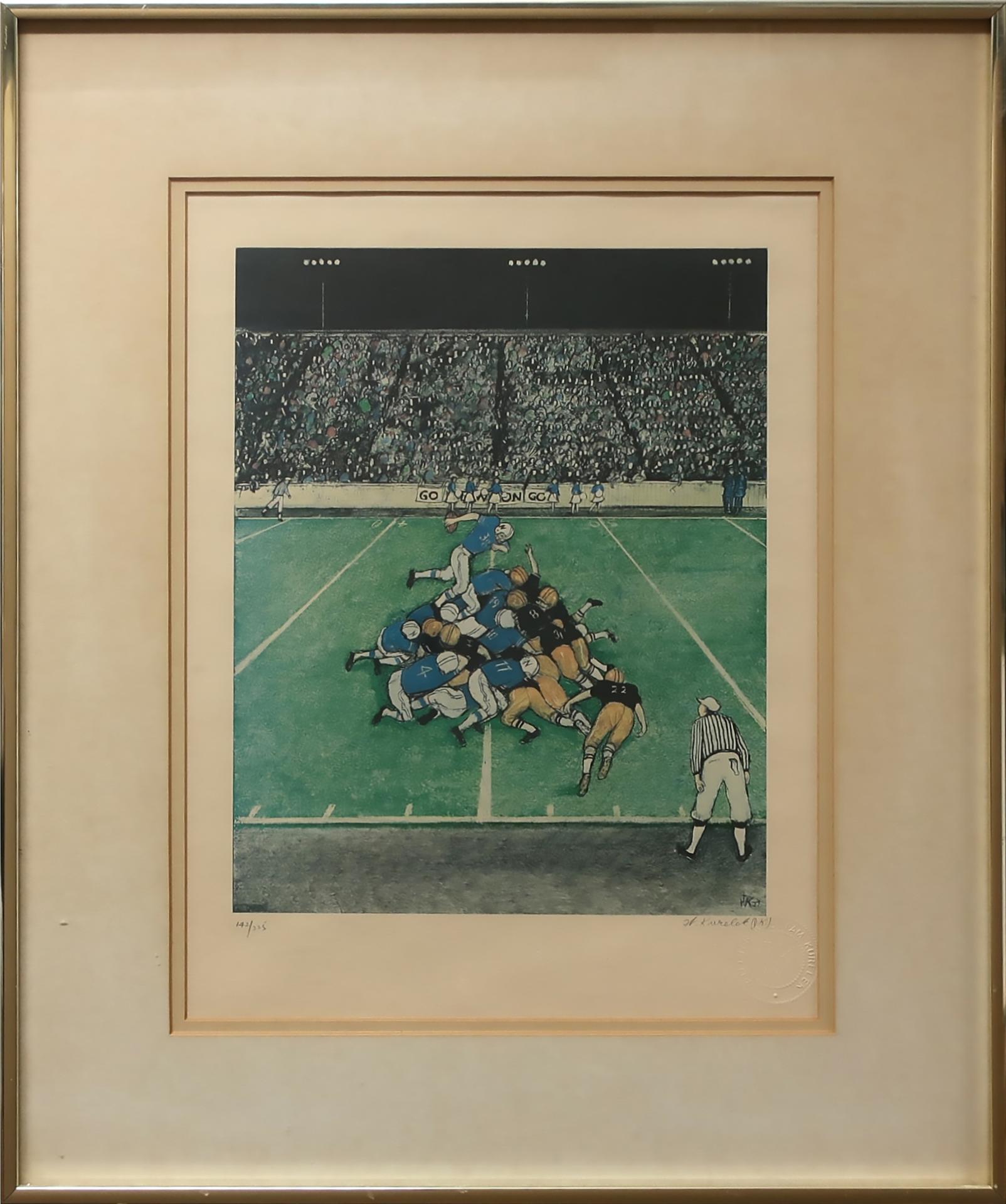 William Kurelek (1927-1977) - Football (From The Sports Folio, 1977)