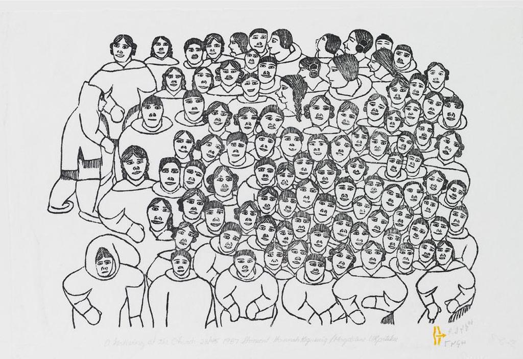 Hannah Kigusiuq (1931-1995) - A Gathering At The Church