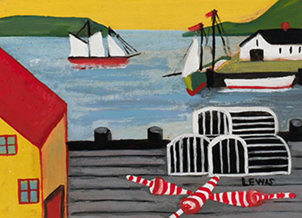 Maud Kathleen Lewis (1903-1970) - Fishing Boats and Lobster Traps