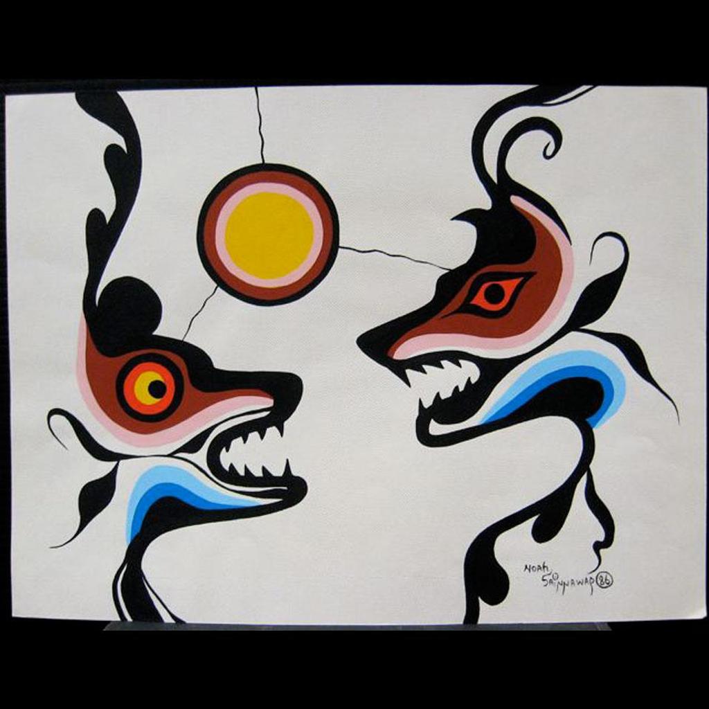 Noah Sainnawap (1954-2005) - The Challenge (Bear Vs Wolverine);  Raven Medicine Man; Underwater Meeting