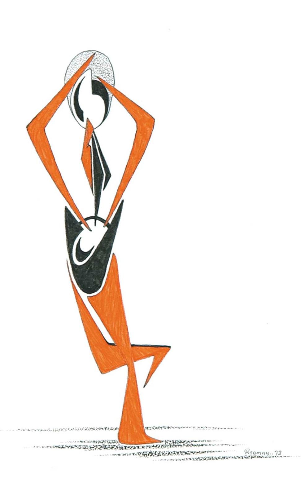 Alvin James Redman (1947) - Untitled - Red Figure